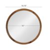 Circle Wall Mirror With Wooden Frame, Wall Mirror For Living Room - Brown - Image 8