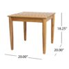 Outdoor Square Side Table With Slatted Top And Wood Frame - Teak - Image 3