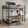 Ethan - Full Over Twin Bunk Bed With Desk, Charging Station, Storage Shelves, Safety Guard And Stairs - Black - Image 4