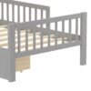 Twin Size Bed With Headboard Storage Rack, 2 Under Bed Drawers, 3 - Side Guardrails For Safety And Security - Gray - Image 15