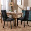 Nikki - Modern, High-End Tufted Solid Wood Contemporary Velvet Upholstered Dining Chair With Wood Legs Nailhead Trim (Set of 2) - Black - Image 13