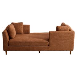 Wide Modern Double Sided Upholstered Chaise Lounge - Caramel