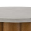 Evelyn - Faux Concrete Top Round Shaped Coffee Table - Walnut - Image 5
