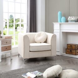 Contemporary Sloped Armchair - Ivory