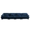 Super Comfort Oversized Modular Velvet Sectional Sofa Couch With Movable Ottoman And Bolstered Armrests - Blue - Image 7