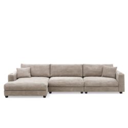 Oversized Sectional L Shaped Cloud Couch With USB Charging Port Cup Holder Deep And Wide Seat Sofa With Chaise Comfy - Khaki