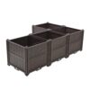 Indoor / Outdoor Rectangular Plastic Planting Box Kit For Vegetables, Herbs, Flowers & Succulents, Coffee, Polypropylene, 62.80" - Coffee - Image 7