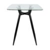Clara - Mid-Century Modern Square Counter Table - Black / Clear - Image 2