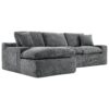 Cloud Sectional Sofa Upholstered Sofa Couch With Double-Layer Cushion And Side Pockets, Free Combined Sectional Sofa Full Compressed Sofa For Living Room - Gray - Image 17