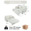 Modern Convertible Sleeper Sofa Bed With Pull Out Queen Design, Side Storage & Thick Cushions Chenille Loveseat For Living Room Or Bedroom 3 In 1 Function - Beige - Image 5