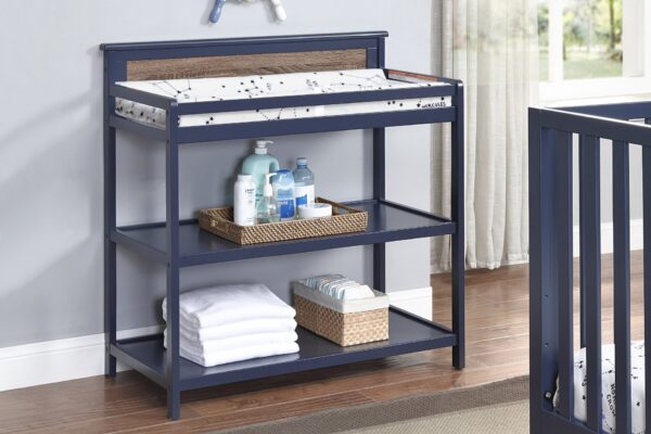 Connelly - Changing Table - Midnight Blue / Vintage Walnut