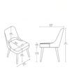 Dining Side Chair Upholstered Textured Fabric (Set of 2) - Navy - Image 3
