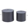 Modern Nesting Coffee Table Set With Walnut Veneer - 2 Pieces For Living Room - Black - Image 3
