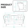 Polyester Fiber Loveseat Sofa Upholstered Couch With Golden Metal Legs Club 2 Seat Sofa For Living Reading Room Bedroom Apartment Small Space Dorm - Yellow - Image 6