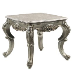 Miliani - Marble Top End Table With Marble Top - Antique Bronze / Natural Marble