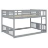 Full Over Full Classic Bunk Bed With Ladder - Gray - Image 9