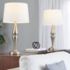 Sawyer - Contemporary Table Lamp (Set of 2) - Nickel / White - Image 5