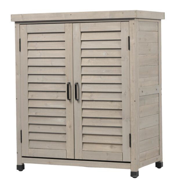 Potting - Bench With Storage Cabinet And Metal Table Top For Outdoor Patio, Garden Furniture Workstation - Gray