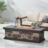 Contemporary Rectangle Fire Pit 50, 000 Btu Magnesium Oxide - Stone Gray - Image 2