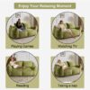 Giant Bean Bag Couch, Ultra Soft Fluffy Loveseat For Living Room Reading Chair With Pillows - Green - Image 6