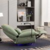 270 Swivel Glider Recliner Chair, Power Recliner Rocking Chair, USB Port Charge For Nursery Chair With Atmosphere Lamp For Living Room Bedroom Apartment - Green - Image 8