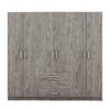 6 Doors Wardrobe Storage For Bedroom, With Big Drawers - Gray - Image 14