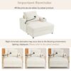 Modern Style Armchair Chaise Lounge Sofa Couch With Movable Storage Ottoman, USB Ports, Cup Holders, Phone Holder Chenille - Beige - Image 8