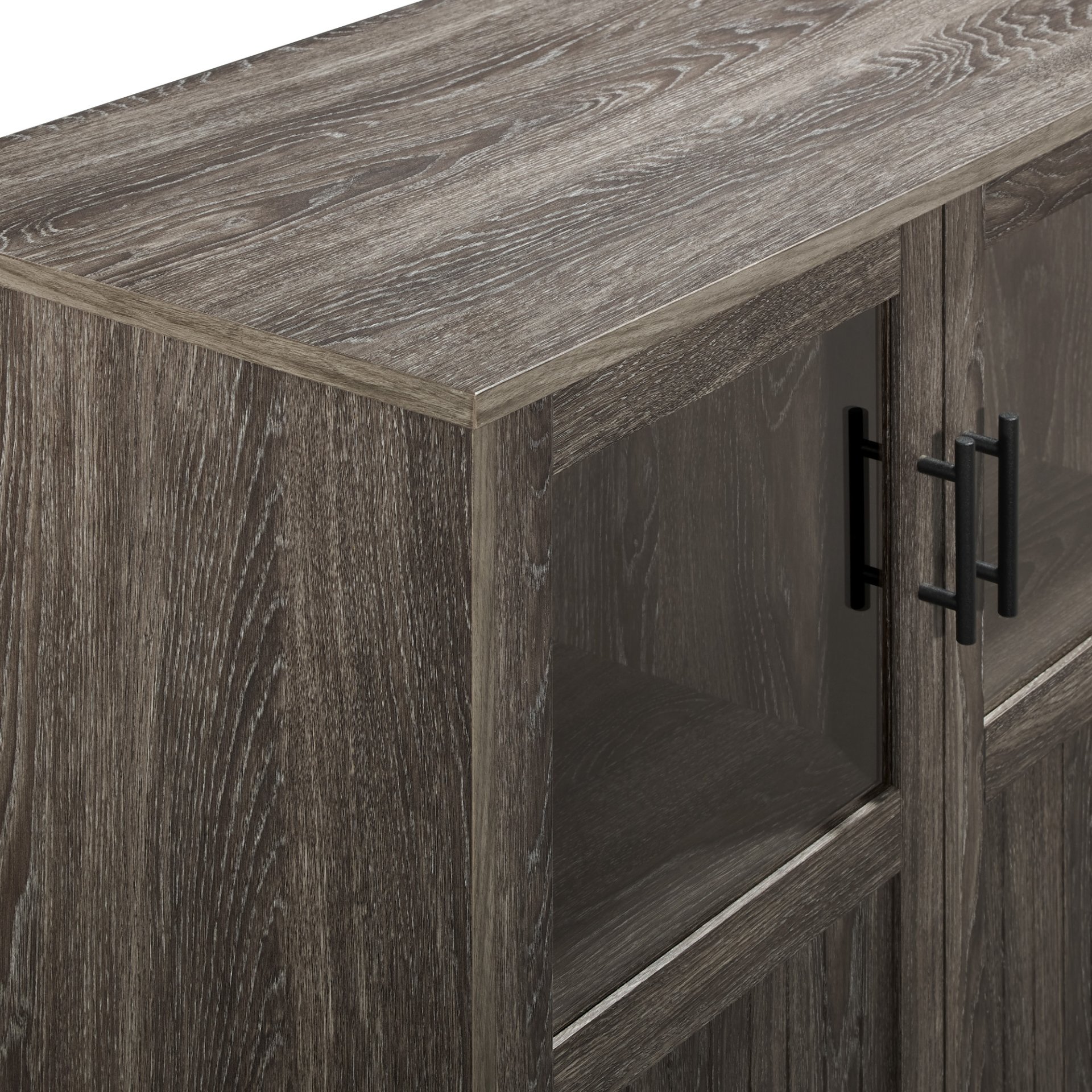 Modern Grooved Door Accent Cabinet - Cerused Ash - Image 4