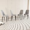 Modern Style Dining Chair (Set of 4) With Comfortable Cushions Metal Legs - Gray - Image 5