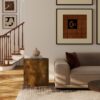 Nebula - Accent Oval Pillar Side Table - Medium Brown - Image 10