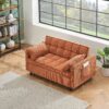 Folding Sofa Bed, Adjustable Back, Access Sofa, Recliner, Single Bed - Orange - Image 3