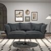 Modern Comfy Upholstered Sofa Cloud Couch, Deep Seat Couches With Multiple Large Soft Pillows, Convertible Deep Seat Chaise Langue For Living Room - Gray - Image 2
