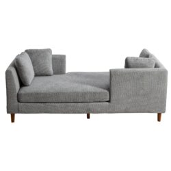 Wide Modern Double Sided Upholstered Chaise Lounge And 4 Throw Pillows - Gray