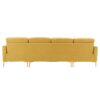 Modern Velvet L - Shape Convertible Sectional Sofa With Movable Ottoman - Yellow - Image 19