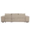 Modern L-Shape 3 Seat Reversible Sectional Couch, Pull Out Sleeper Sofa With Storage Chaise And 2 Stools For Living Room Furniture Set - Cream - Image 18
