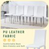 (Set of 4) Backrest Chairs With Silver Metal Legs The Perfect Combination, Suitable For Minimalist And Modern Home Styles - White / Silver - Image 10