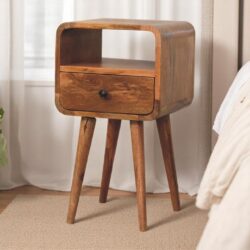 Mini Curve Open Nightstand - Oak