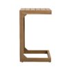 Modern C Shape End Table Acacia Wood Patio Furniture - Brown - Image 5