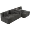 Sectional Sofa Full Compressed Sofa Modular Sofa Couch Free Combined Sofa With Deep Seating And 2 Side Pockets For Living Room - Gray - Image 22