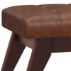 Draper - Mid Century Tufted Ottoman Bench - Distressed Saddle Brown - Image 6
