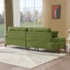 Cloud Velvet Deep Seated Sofa With Pillows - Green - Image 5