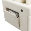 U Shaped Sectional Sofa 6 Seat Couch Set With Oversized Ottoman, Hidden Armrest Storage And Cup Holders USB Charging Ports Wide Seat Sofa - Off White - Image 12
