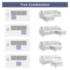 Modern Sectional Sofa With Throw Pillows, Cloud L Shaped Couch Set With Wide 4 Seat Comfy Couch Set With Movable Ottoman - White - Image 20