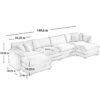Cloud Like Comfy Soft Upholstered 4 Seater Modular Sofa With Ottomans - Beige - Image 10