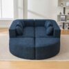 Boneless - Couch Modular Sectional Sofa With Deep Seating And Curved Design - Blue - Image 6