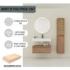 Contemporary Wall Mounted Bathroom Vanity With Resin Sink And 2 Side Cabinet - Imitative Oak - Image 4