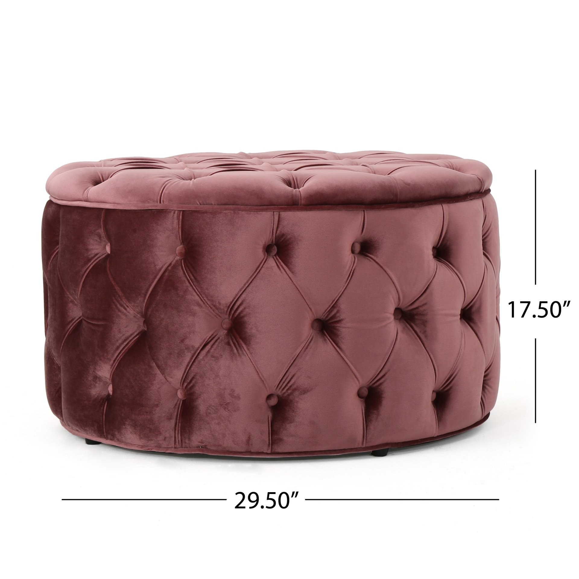 Modern Glam Ottoman With Button Tufted Diamond Stitch - Blush - Image 3