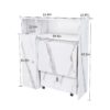 Multifunctional Folding Dining Table With Wall Mounted Sideboard & Storage Space Saving Design - White - Image 3