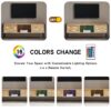 Rattan TV Cabinet With Variable Color Light Strip, Double Sliding Doors For Storage, Adjustable Shelf, Metal Legs, TV Console For Living Room - Natural - Image 8