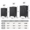 20" / 24" / 28" 3 Pieces / Set Spinner Wheel Luggage, Carry On Suitcase, Matching Color, TSA Combination Lock - Dark Gray - Image 3